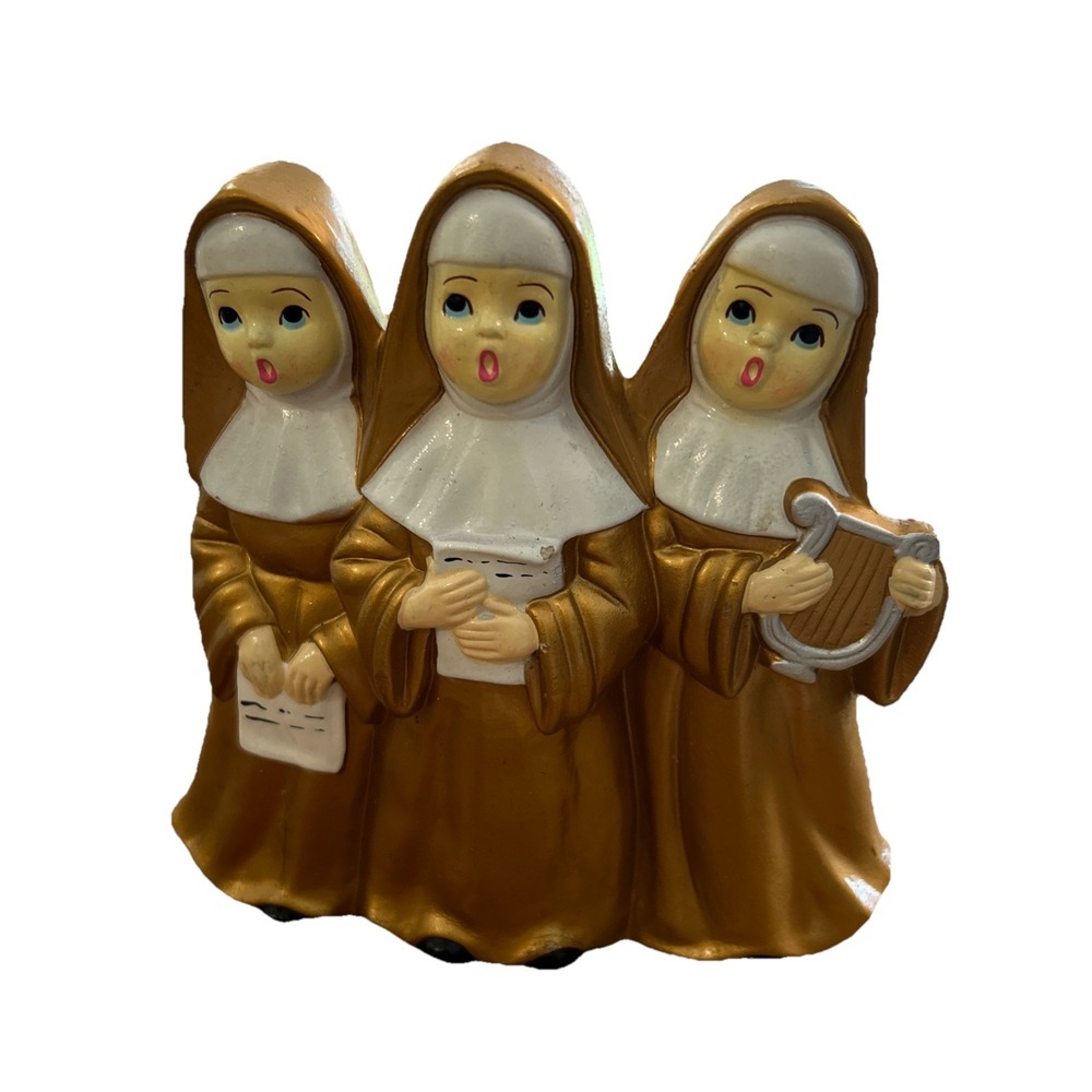 Vintage Singing Nuns Music Figurine Wind Up Music Box‎ Tested Works (see video)